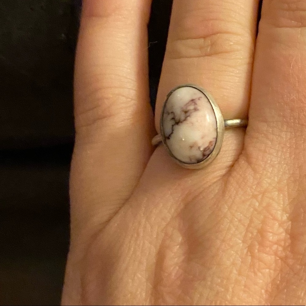 Sage and Brass Sterling Ring SZ 6